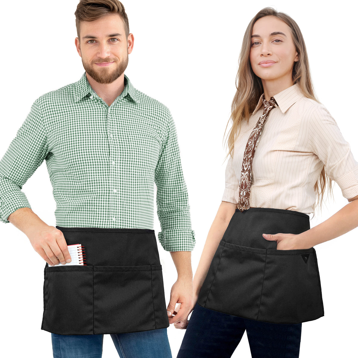 Avental de Cintura – 3 Bolsos, Sarja ou Jeans Profissional – Meio Avental – Garçom, Garçonete, Bartender, Restaurante, Cafeteria - Under NY Sky