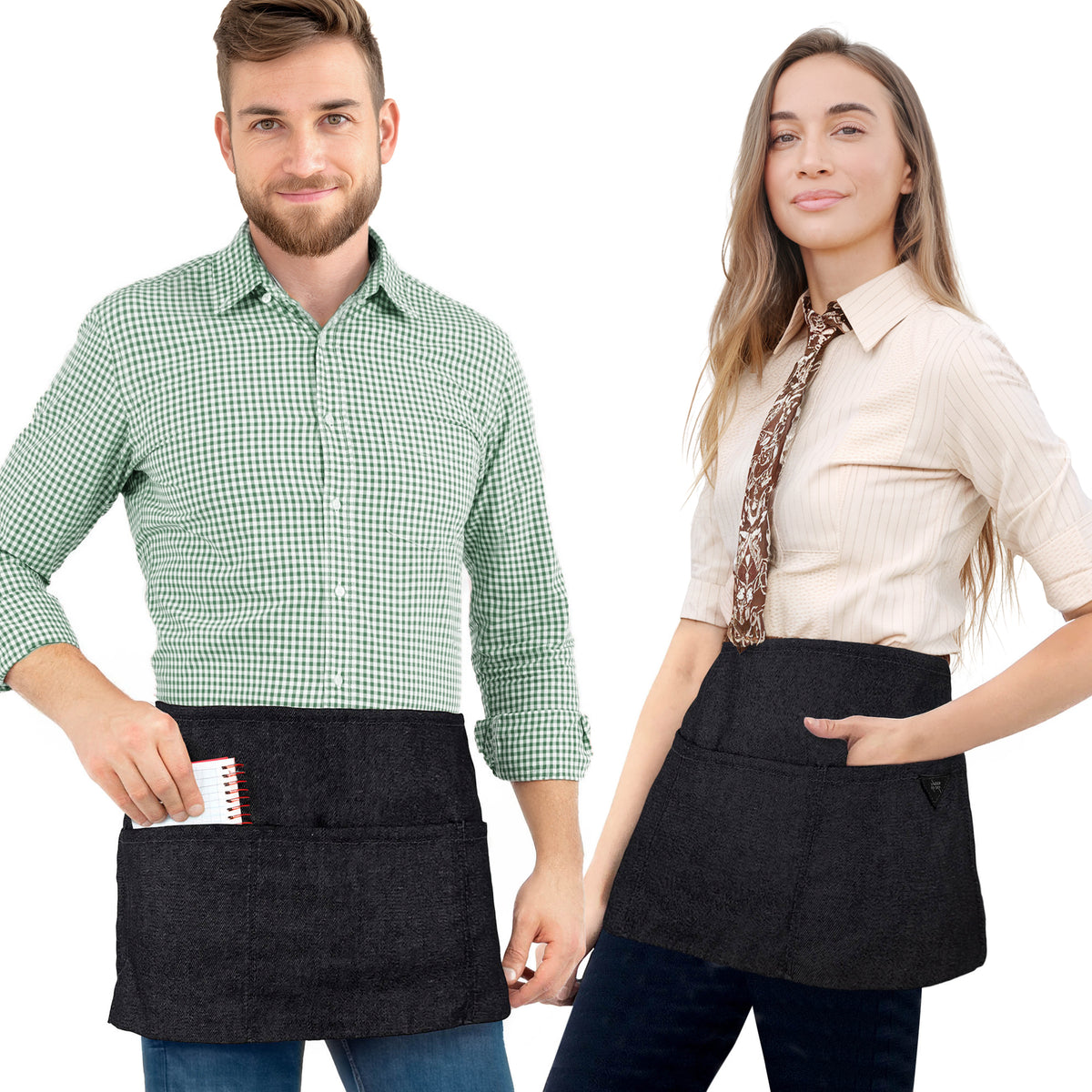 Avental de Cintura – 3 Bolsos, Sarja ou Jeans Profissional – Meio Avental – Garçom, Garçonete, Bartender, Restaurante, Cafeteria - Under NY Sky
