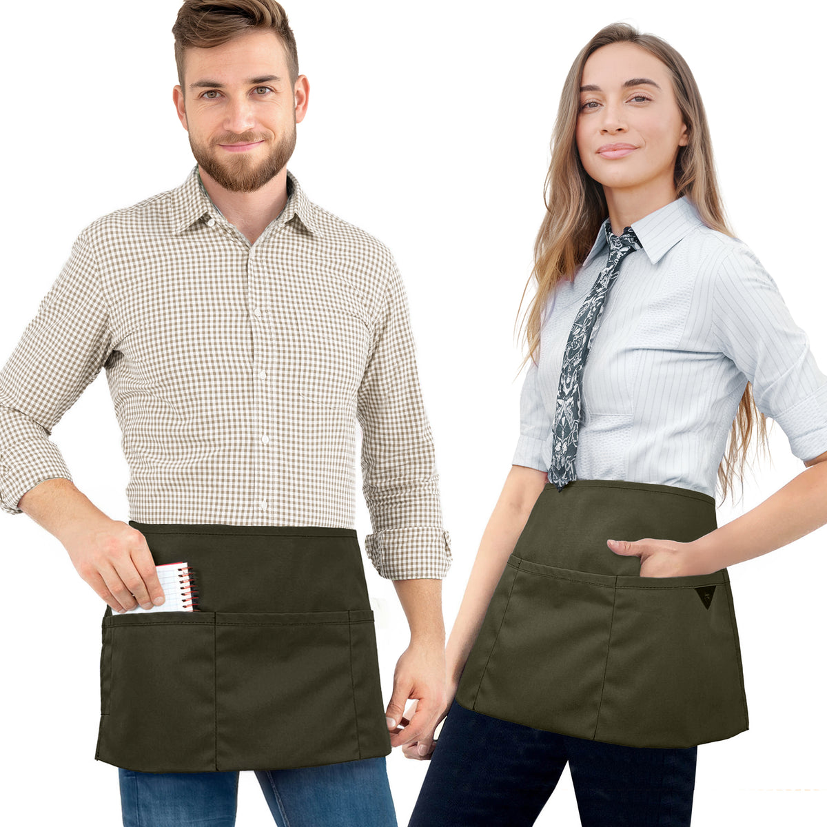 Avental de Cintura – 3 Bolsos, Sarja ou Jeans Profissional – Meio Avental – Garçom, Garçonete, Bartender, Restaurante, Cafeteria - Under NY Sky