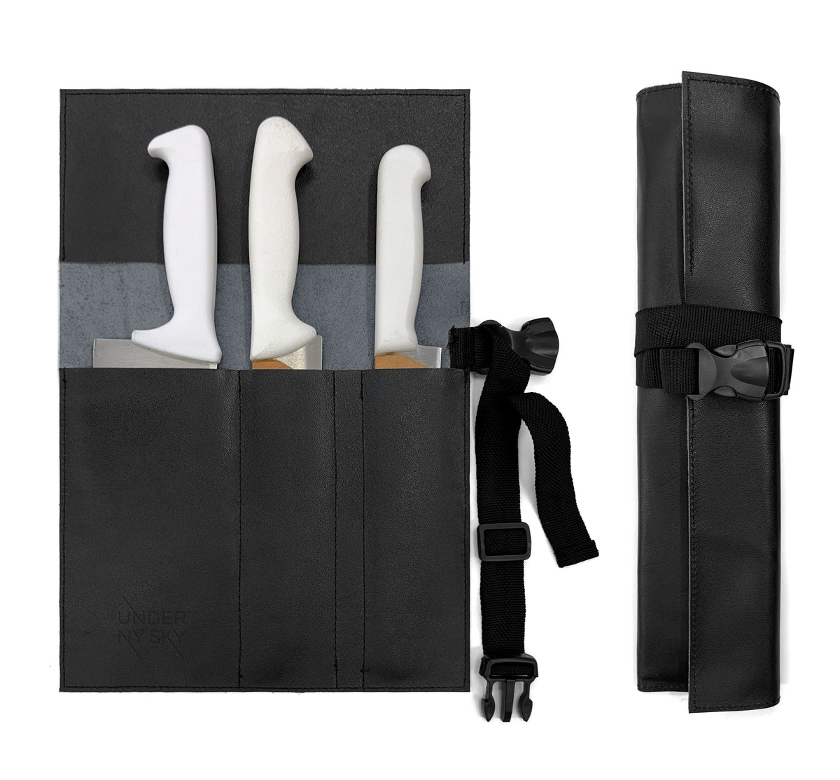 Estojo Porta Facas em Couro Legítimo - 1, 2, 3, 4 ou 6 Bolsos - Estojo Case de Fácil Transporte - Para Facas, Utensílios, Cozinha, Chefs, BBQ -  Under NY Sky