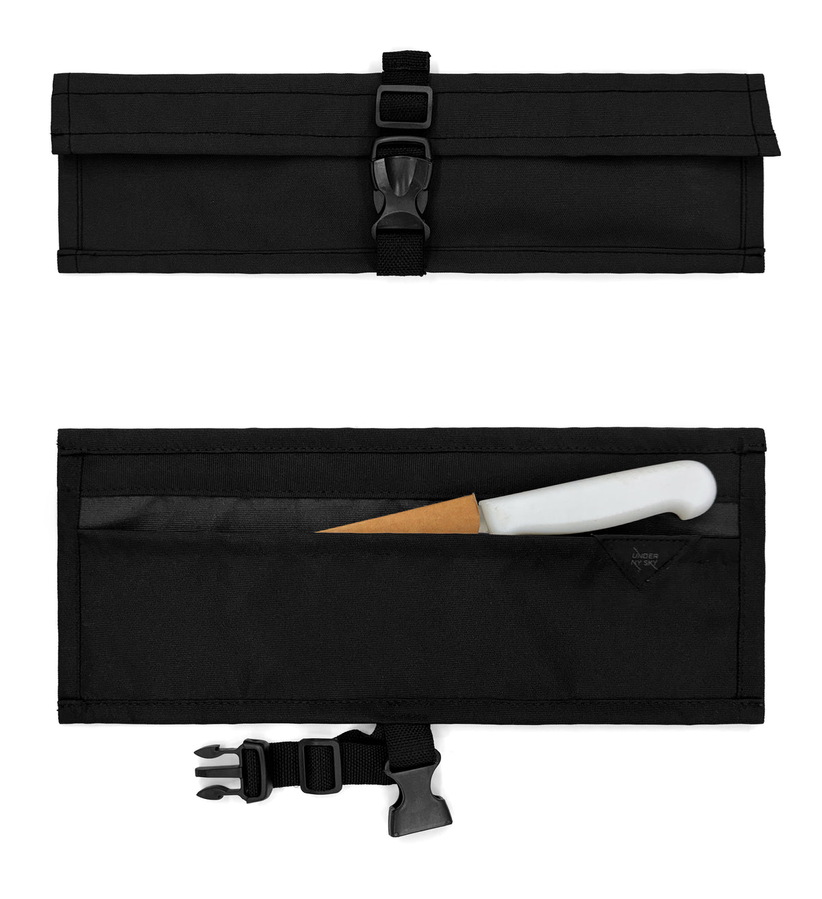 Estojo Porta Faca - 1, 2, 3, 4 ou 6 Bolsos - Bolsa Portátil em Lona Oxford Resistente para Ferramentas de Cozinha, Utensílios, Case Rolo para Facas - Chef, Grill, Churrasco -  Under NY Sky