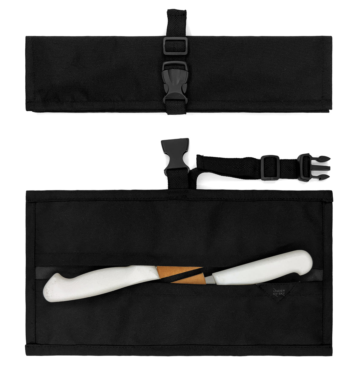 Estojo Porta Faca - 1, 2, 3, 4 ou 6 Bolsos - Bolsa Portátil em Lona Oxford Resistente para Ferramentas de Cozinha, Utensílios, Case Rolo para Facas - Chef, Grill, Churrasco -  Under NY Sky