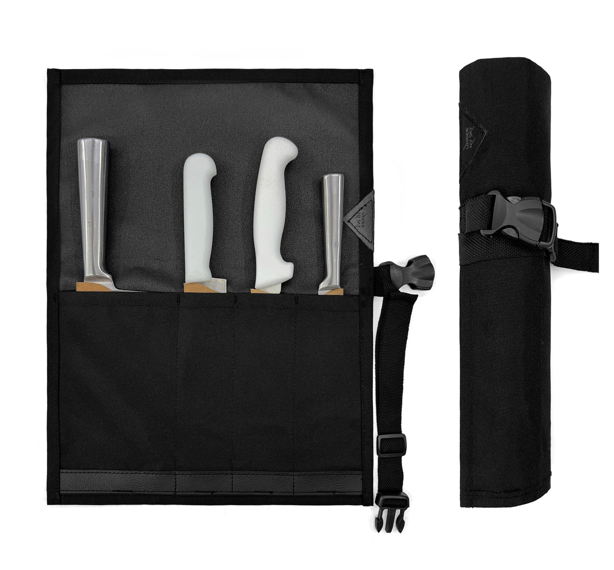 Estojo Porta Faca - 1, 2, 3, 4 ou 6 Bolsos - Bolsa Portátil em Lona Oxford Resistente para Ferramentas de Cozinha, Utensílios, Case Rolo para Facas - Chef, Grill, Churrasco -  Under NY Sky