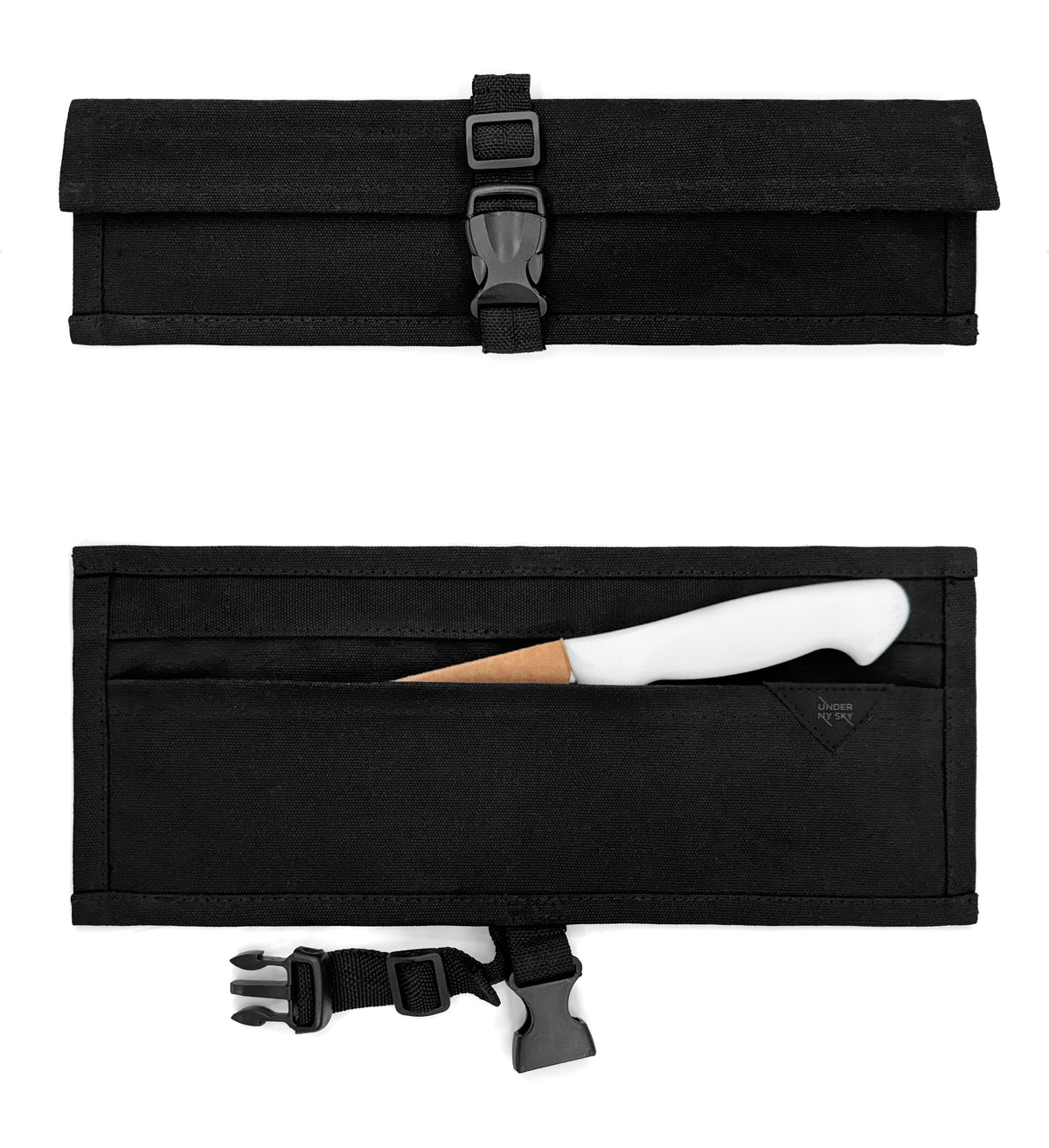 Estojo Porta Facas - 1, 2, 3, 4 ou 6 Bolsos - Bolsa Portátil em Lona Parafinada para Ferramentas de Cozinha, Utensílios, Case Rolo para Facas - Chefs, Grill, Churrasco -  Under NY Sky