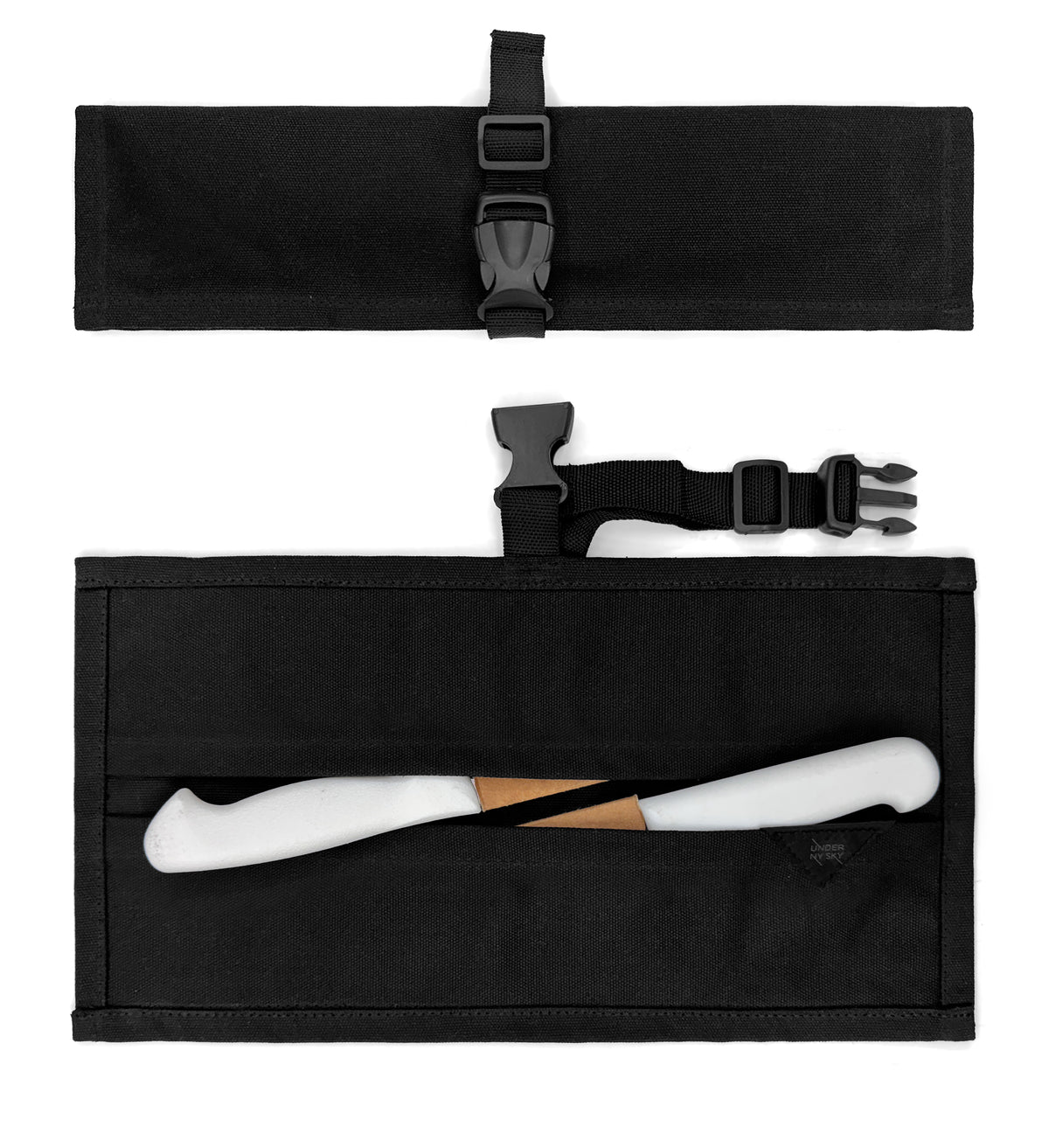 Estojo Porta Facas - 1, 2, 3, 4 ou 6 Bolsos - Bolsa Portátil em Lona Parafinada para Ferramentas de Cozinha, Utensílios, Case Rolo para Facas - Chefs, Grill, Churrasco -  Under NY Sky