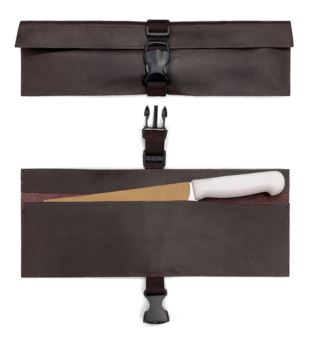 Estojo Porta Facas em Couro Legítimo - 1, 2, 3, 4 ou 6 Bolsos - Estojo Case de Fácil Transporte - Para Facas, Utensílios, Cozinha, Chefs, BBQ -  Under NY Sky
