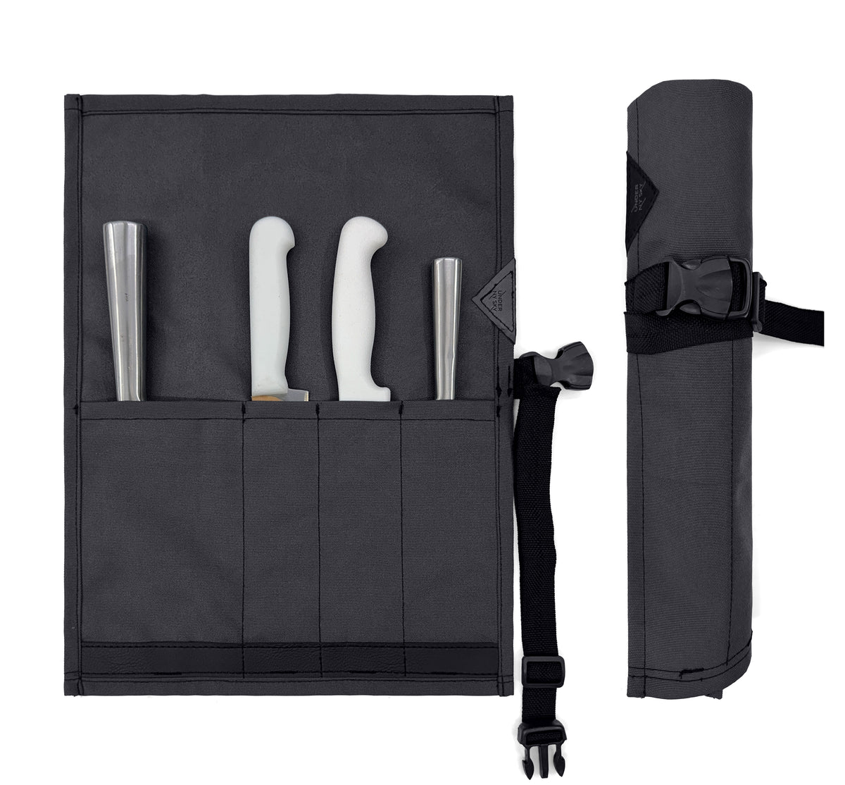 Estojo Porta Faca - 1, 2, 3, 4 ou 6 Bolsos - Bolsa Portátil em Lona Oxford Resistente para Ferramentas de Cozinha, Utensílios, Case Rolo para Facas - Chef, Grill, Churrasco -  Under NY Sky