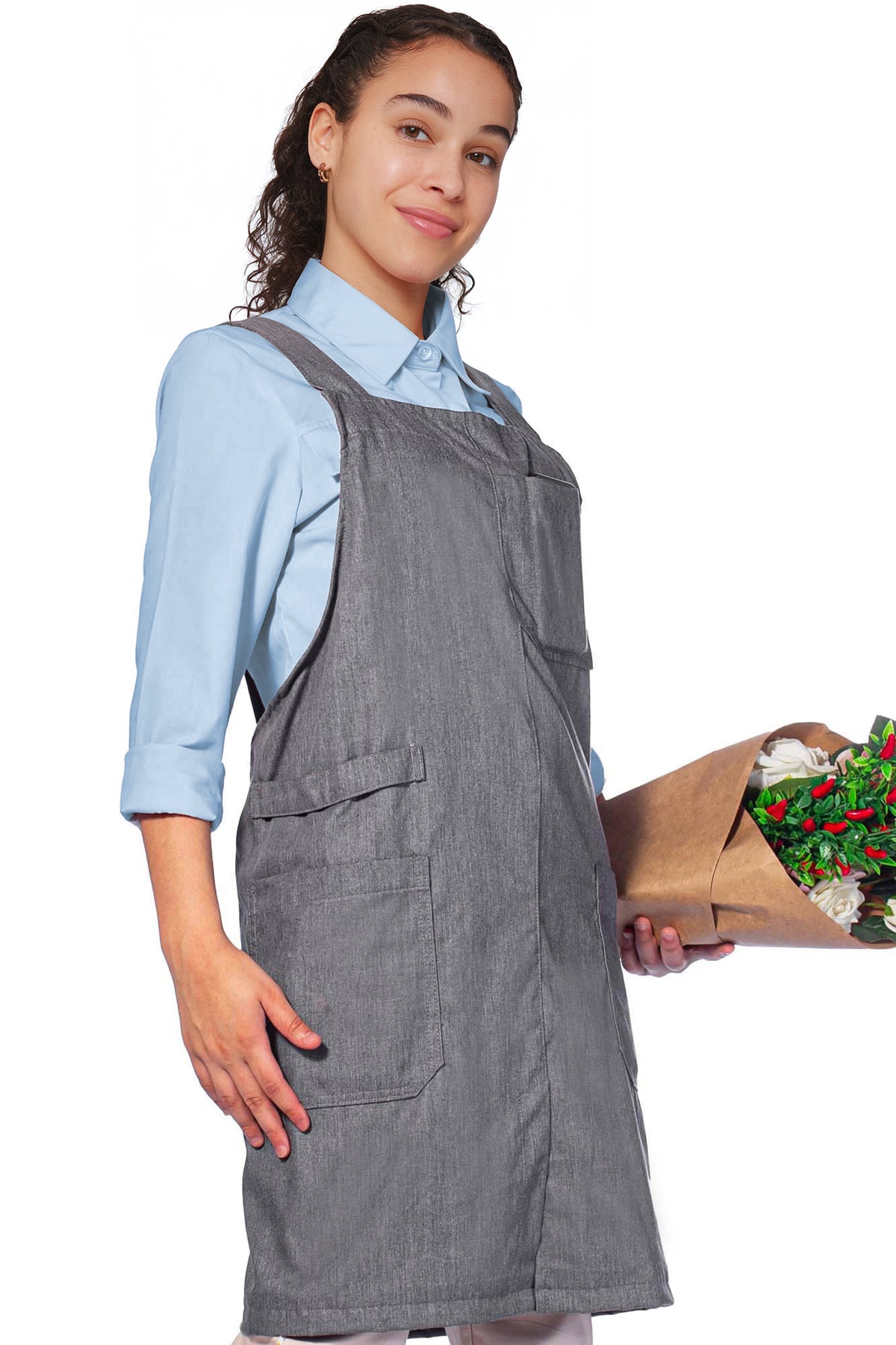 Avental Estilo Japonês - Alças Cruzadas, 3 bolsos, Sem Laços - Cozinha, Jardim, Escola, Arte -  Under NY Sky
