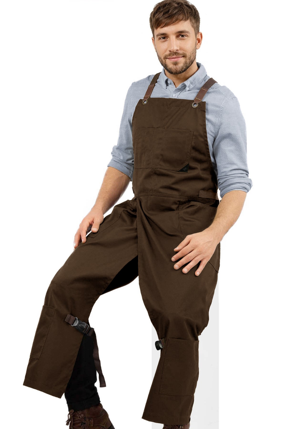 Avental para Cerâmica – Fenda de Perna – Jeans ou Sarja – Alças Cruzadas, Reforço em Couro – Ceramista -  Under NY Sky