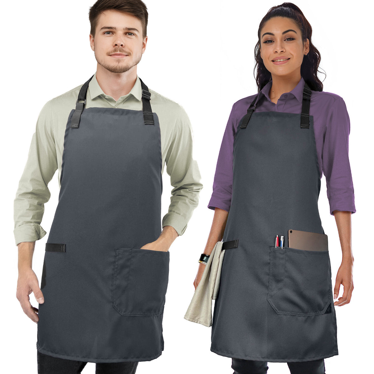 Avental Super Leve - Bolso, Alça para Toalha, Reforço de Couro - Avental de Cozinha - Cozinheiro, Chef, Garçom, Barista - Under NY Sky