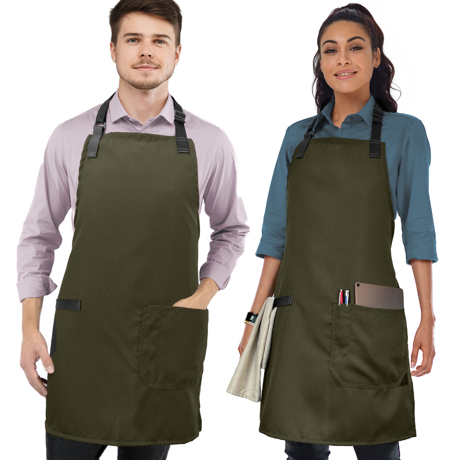 Avental Super Leve - Bolso, Alça para Toalha, Reforço de Couro - Avental de Cozinha - Cozinheiro, Chef, Garçom, Barista - Under NY Sky