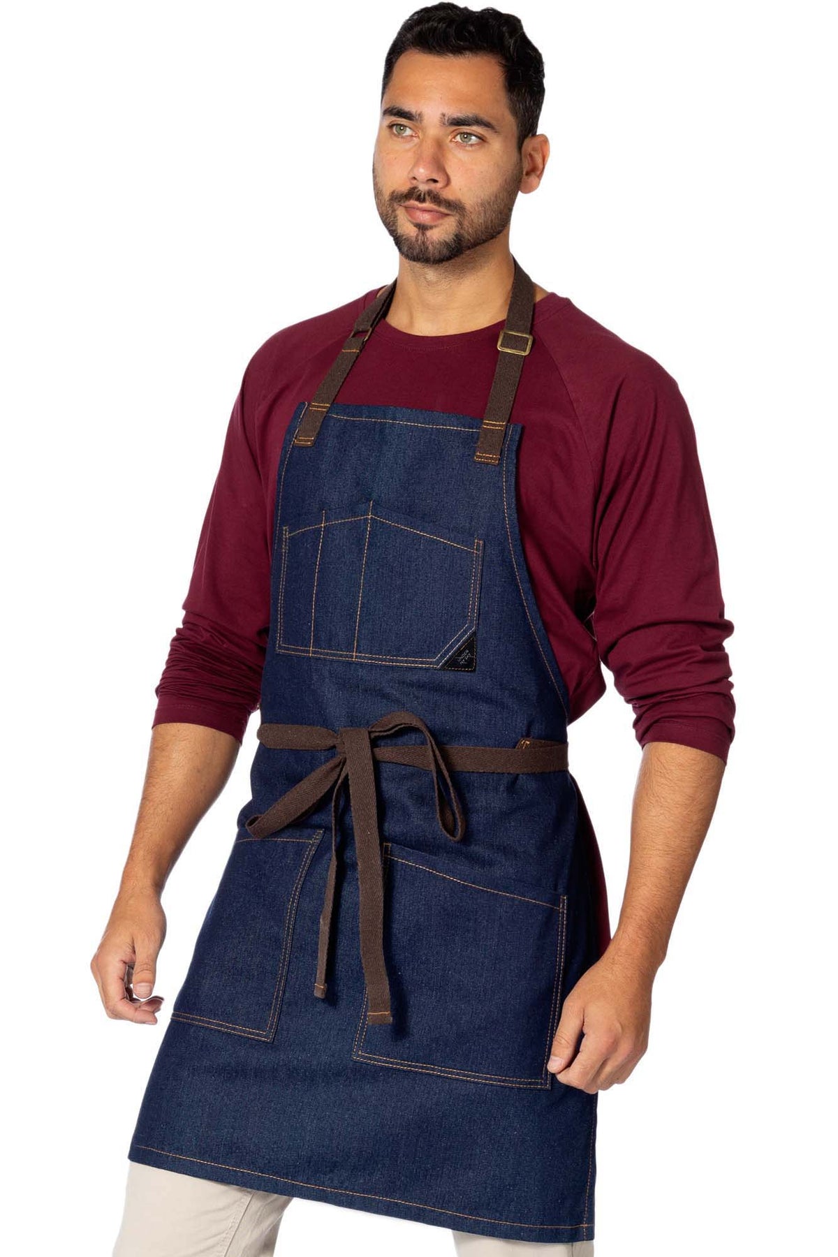 Chef Apron – Denim or Twill - Cotton Straps - Smart Pockets - Pro Chef, Cook, Barista, Bartender - Under NY Sky