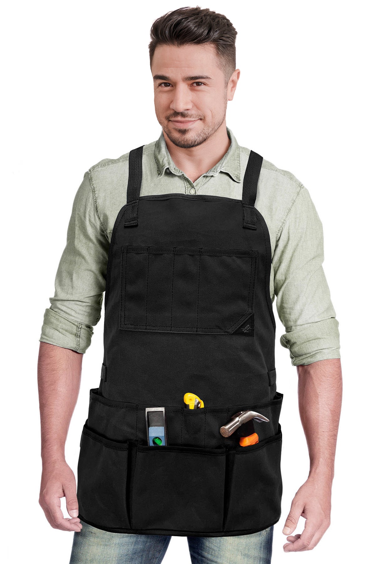 Avental de Ferramentas - 20 Bolsos, Alças cruzadas, Lona Encerada Resistente - Under NY Sky