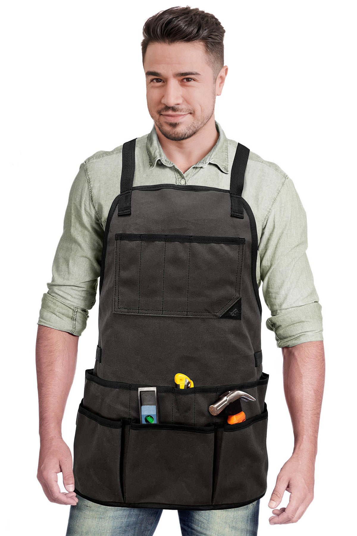 Avental de Ferramentas - 20 Bolsos, Alças cruzadas, Lona Encerada Resistente - Under NY Sky