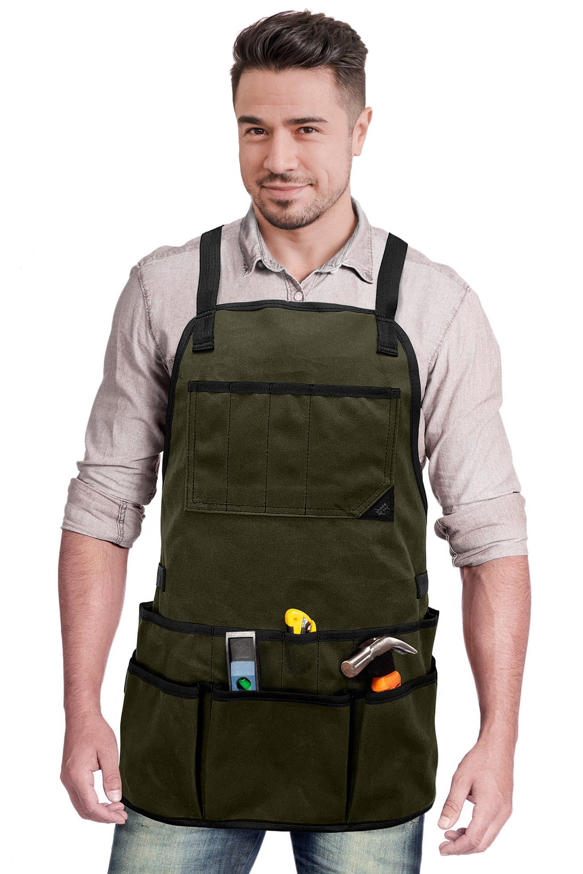 Avental de Ferramentas - 20 Bolsos, Alças cruzadas, Lona Encerada Resistente - Under NY Sky