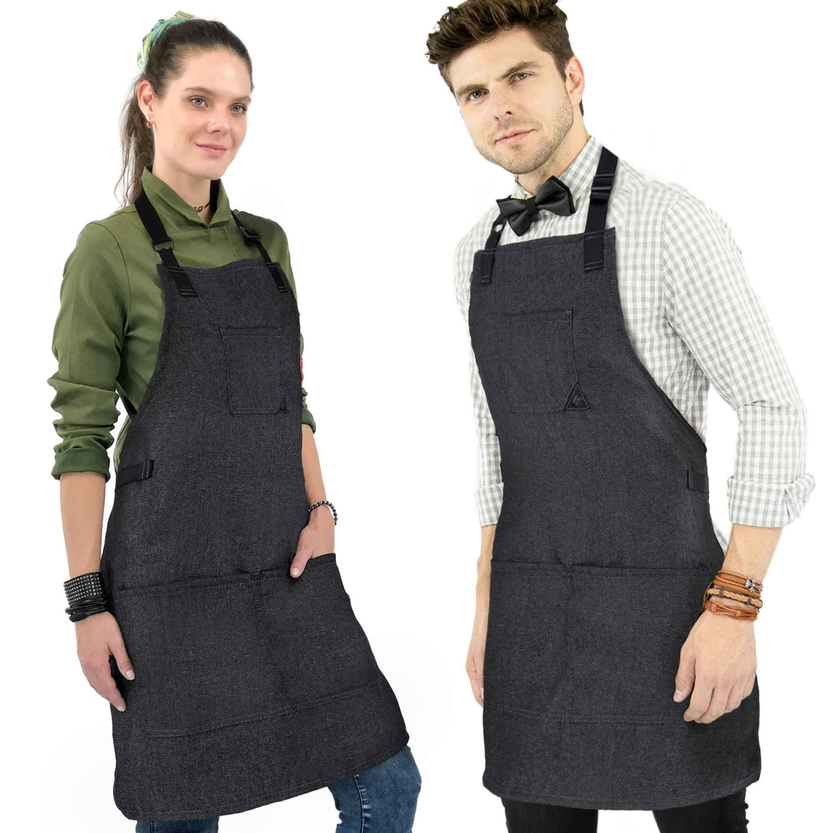 Work Apron - Adjustable for Men, Women - Cook, Chef, Server, Baker, Barista Shop, Restaurant, Coffee  - Under NY Sky