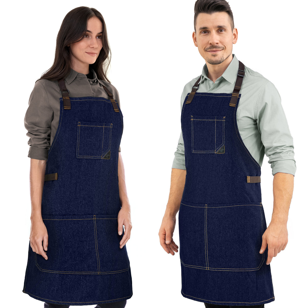 Avental Jeans Multiuso - Ajustável para Homens, Mulheres - Cozinheiro, Chef, Garçom, Padeiro, Barista, Restaurante, Café - Under NY Sky