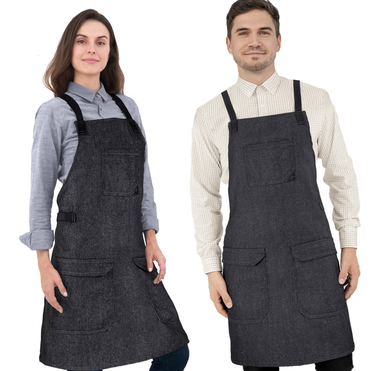 Avental Jeans Multiuso - Ajustável para Homens, Mulheres - Cozinheiro, Chef, Garçom, Padeiro, Barista, Restaurante, Café - Under NY Sky