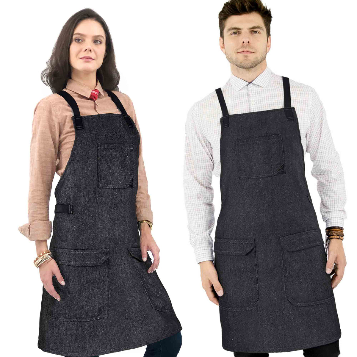 Work Apron - Adjustable for Men, Women - Cook, Chef, Server, Baker, Barista Shop, Restaurant, Coffee  - Under NY Sky