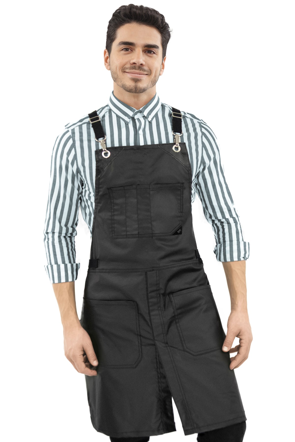Avental para Salão - Revestido, Resistente à água, Alças Cruzadas, Fenda de Perna - Cabeleireiro, Barbeiro, Tatuador - Under NY Sky