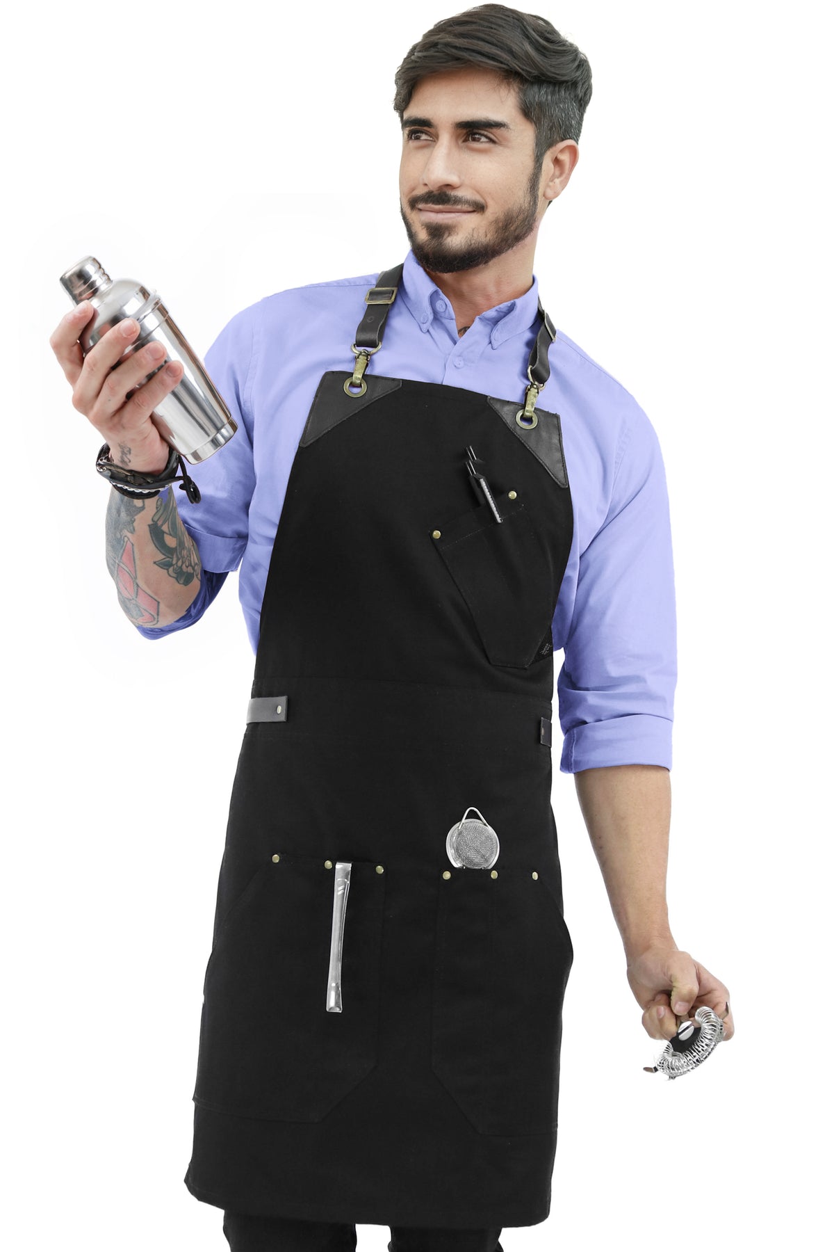Avental Barista – Alças e Reforços em Couro – Costura Dupla – Chef, Cozinheiro, Barista, Bartender -  Under NY Sky