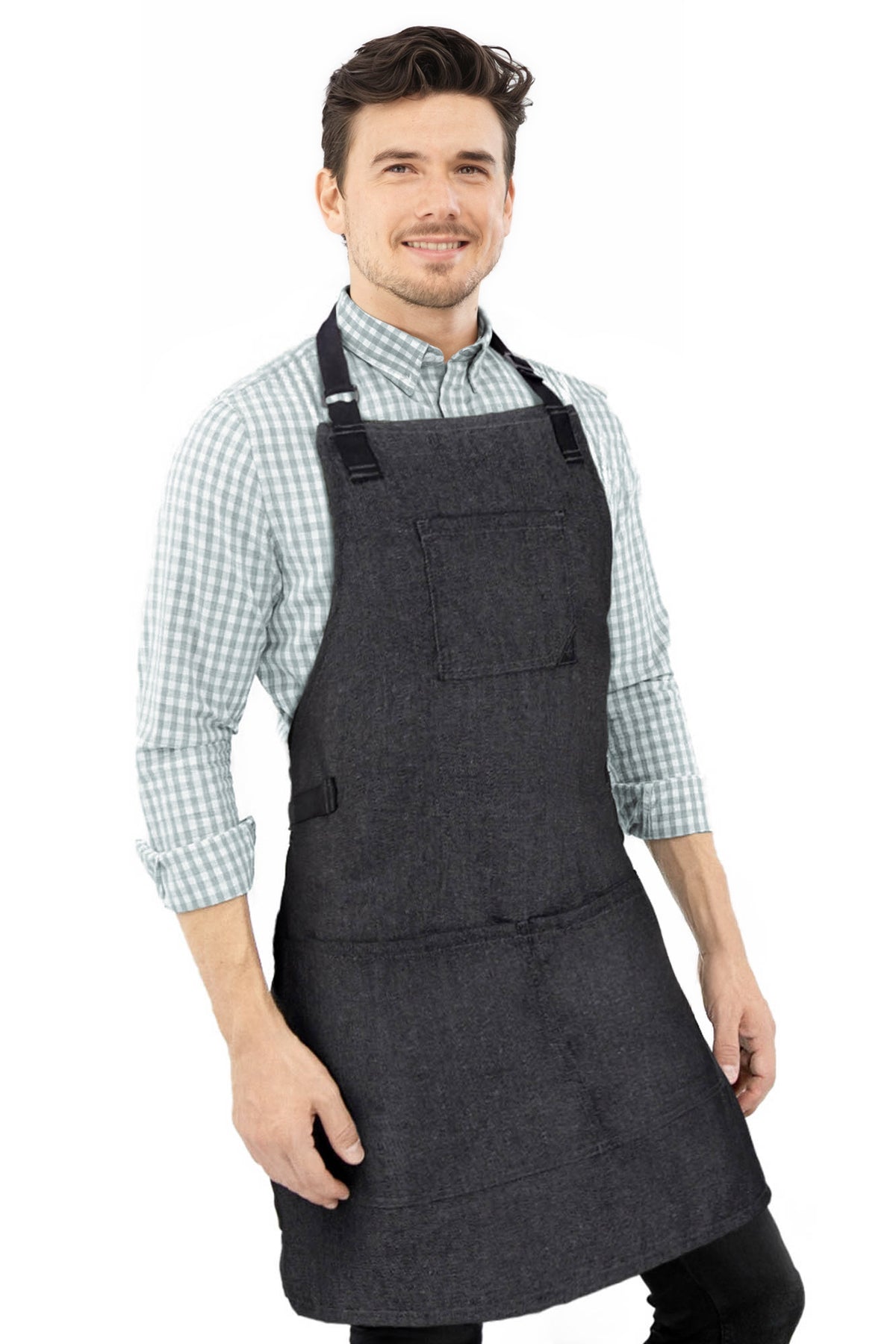 Avental Jeans Multiuso - Ajustável para Homens, Mulheres - Cozinheiro, Chef, Garçom, Padeiro, Barista, Restaurante, Café - Under NY Sky