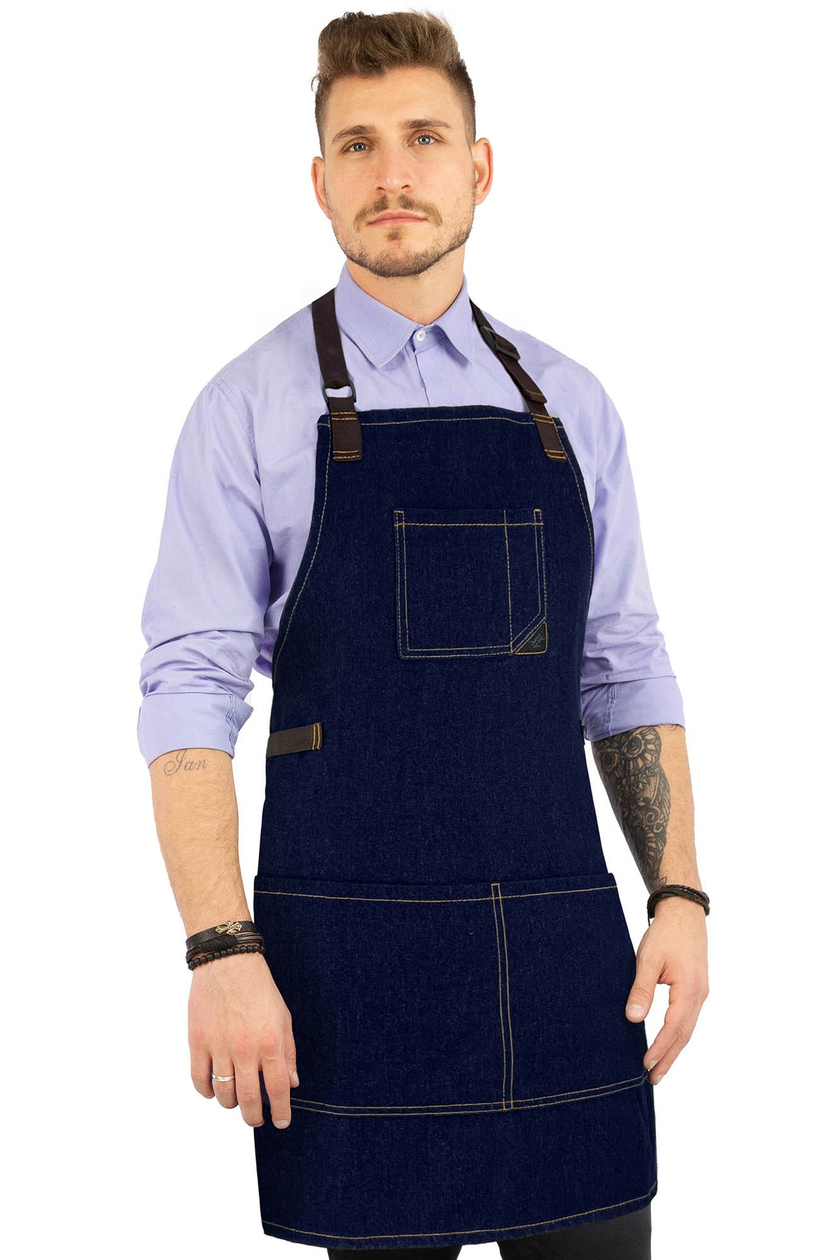 Work Apron - Adjustable for Men, Women - Cook, Chef, Server, Baker, Barista Shop, Restaurant, Coffee  - Under NY Sky