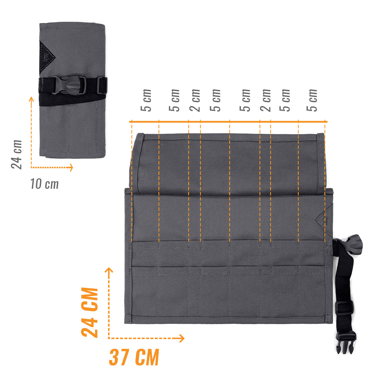 Estojo Porta Tesoura - Salão de Beleza, Barbearia - Case Rolo em Lona para Tesouras de Corte de Cabelo, Pentes, Pincéis, Lápis Maquiagem - Barbeiro, Cabeleireiro, Maquiador - Under NY Sky
