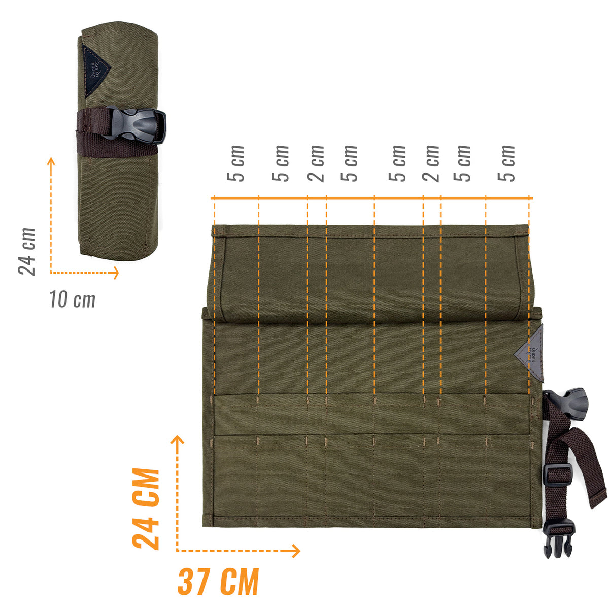 Estojo Porta Tesoura - Salão de Beleza, Barbearia - Case Rolo em Lona para Tesouras de Corte de Cabelo, Pentes, Pincéis, Lápis Maquiagem - Barbeiro, Cabeleireiro, Maquiador - Under NY Sky