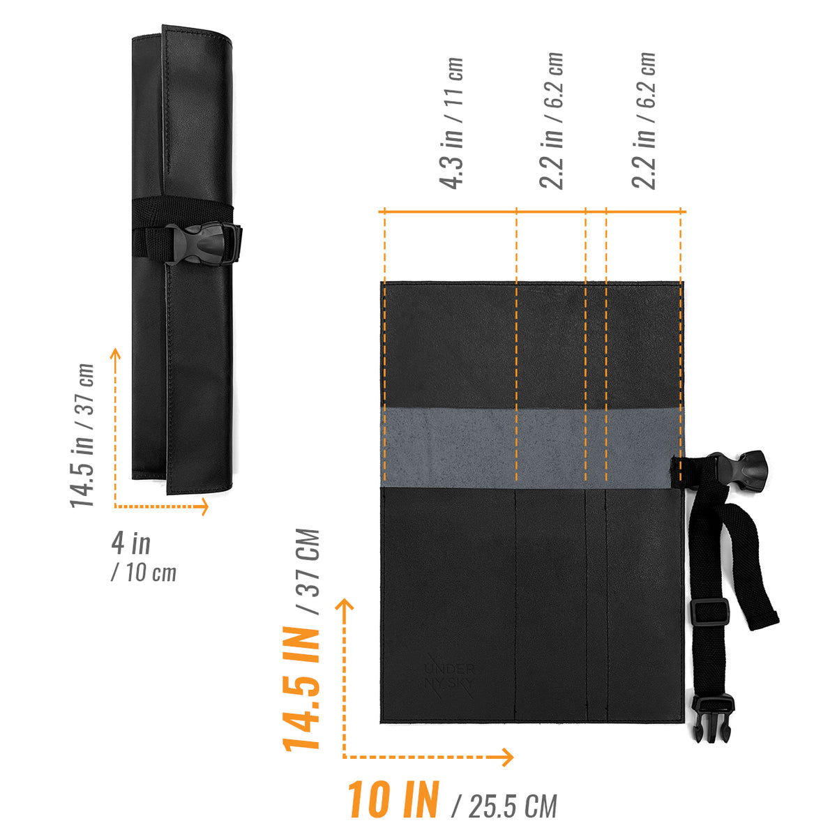 Estojo Porta Facas em Couro Legítimo - 1, 2, 3, 4 ou 6 Bolsos - Estojo Case de Fácil Transporte - Para Facas, Utensílios, Cozinha, Chefs, BBQ -  Under NY Sky