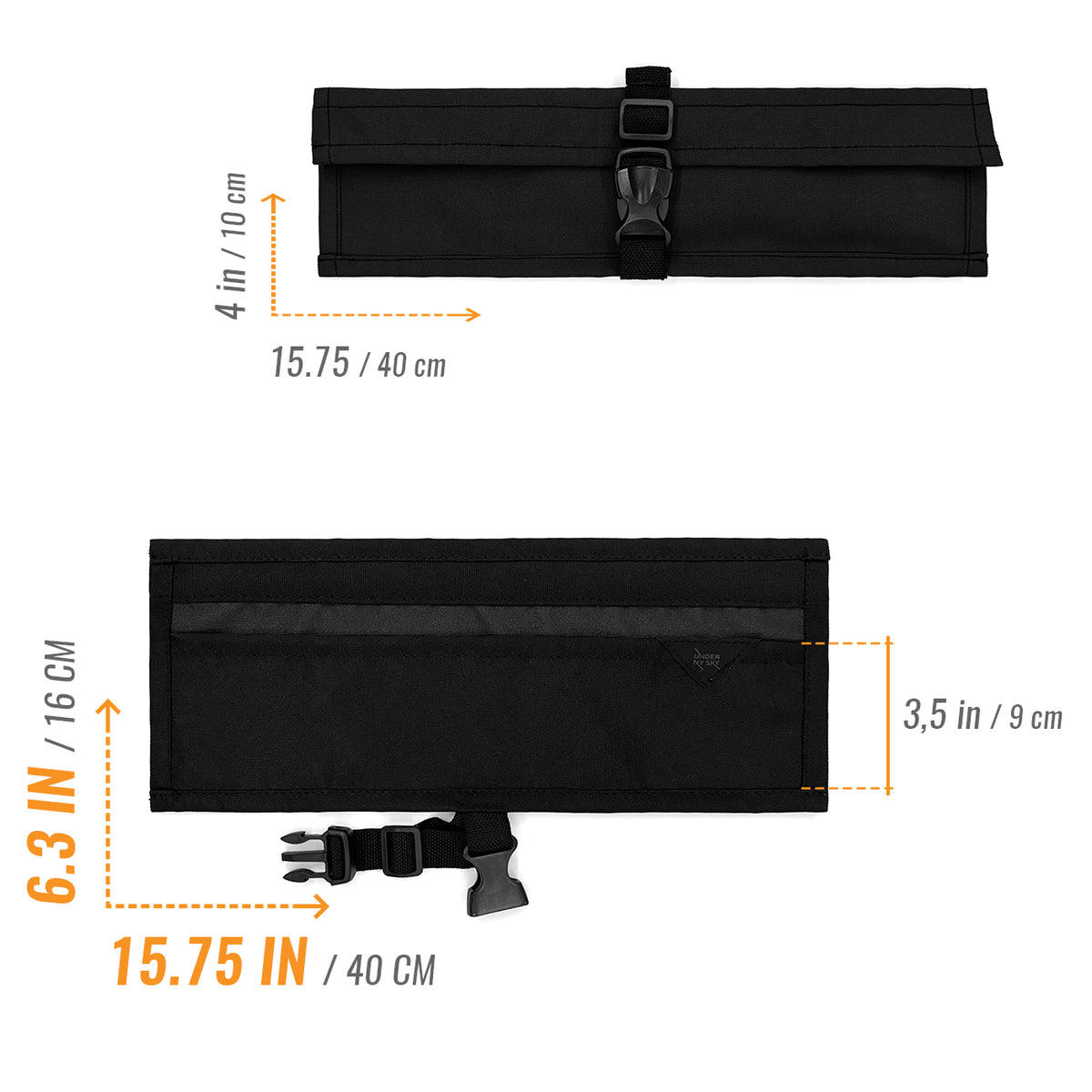 Estojo Porta Faca - 1, 2, 3, 4 ou 6 Bolsos - Bolsa Portátil em Lona Oxford Resistente para Ferramentas de Cozinha, Utensílios, Case Rolo para Facas - Chef, Grill, Churrasco -  Under NY Sky