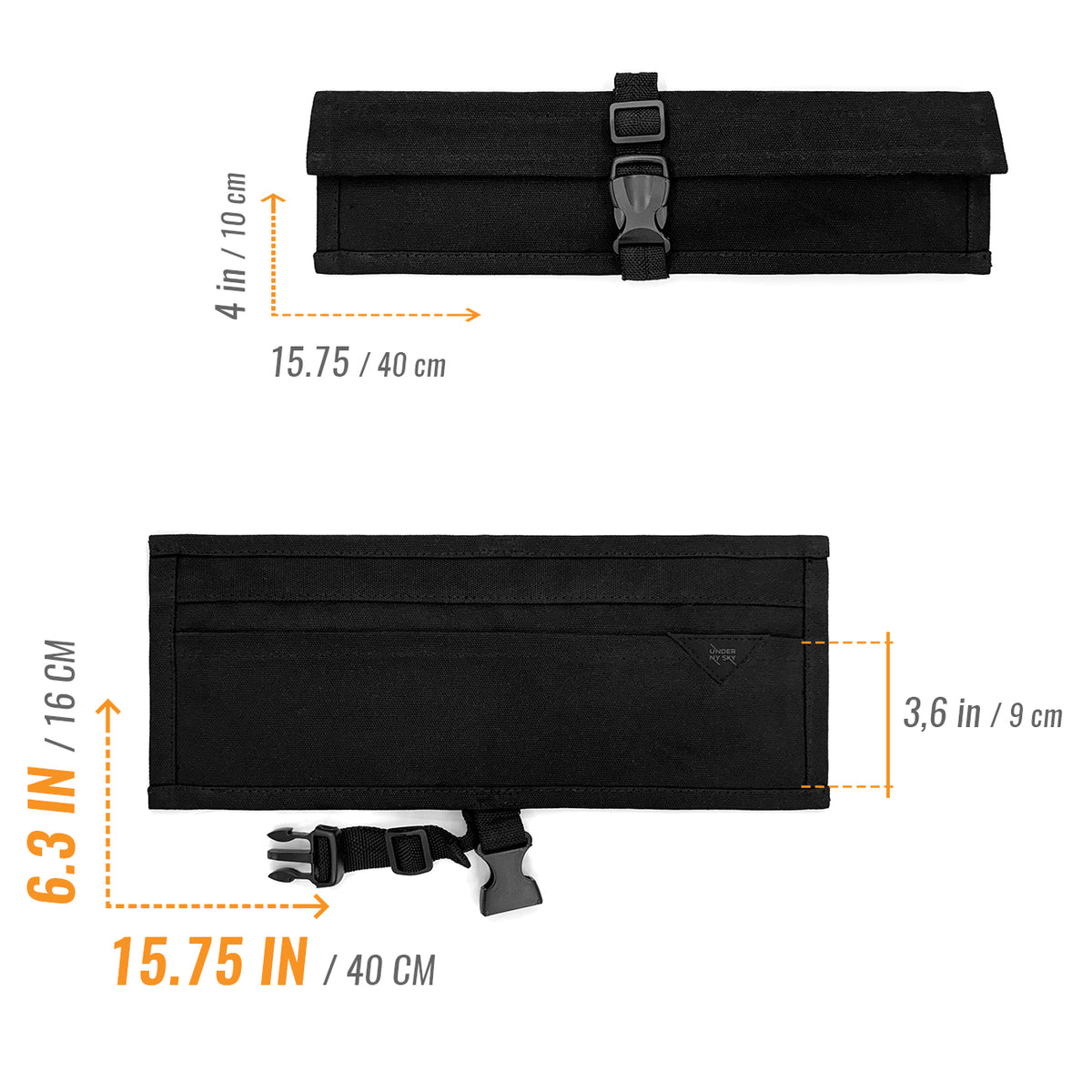 Estojo Porta Facas - 1, 2, 3, 4 ou 6 Bolsos - Bolsa Portátil em Lona Parafinada para Ferramentas de Cozinha, Utensílios, Case Rolo para Facas - Chefs, Grill, Churrasco -  Under NY Sky