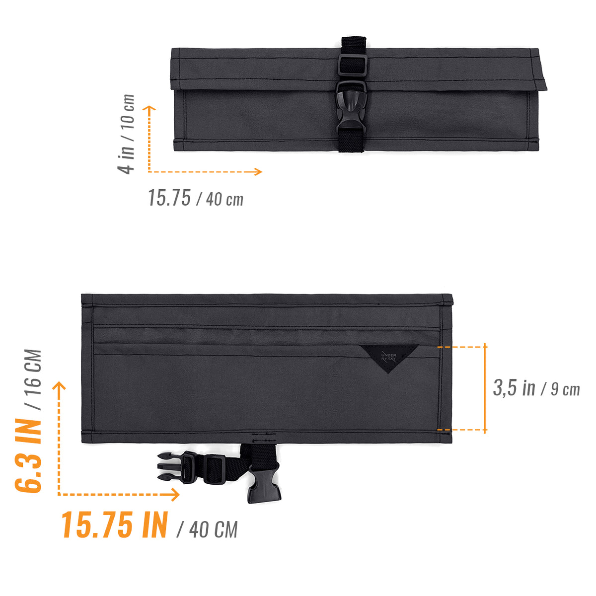 Estojo Porta Faca - 1, 2, 3, 4 ou 6 Bolsos - Bolsa Portátil em Lona Oxford Resistente para Ferramentas de Cozinha, Utensílios, Case Rolo para Facas - Chef, Grill, Churrasco -  Under NY Sky