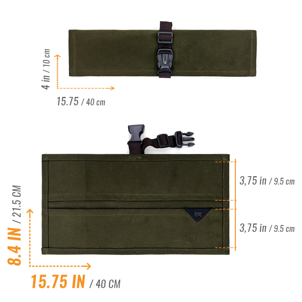 Estojo Porta Facas - 1, 2, 3, 4 ou 6 Bolsos - Bolsa Portátil em Lona Parafinada para Ferramentas de Cozinha, Utensílios, Case Rolo para Facas - Chefs, Grill, Churrasco -  Under NY Sky