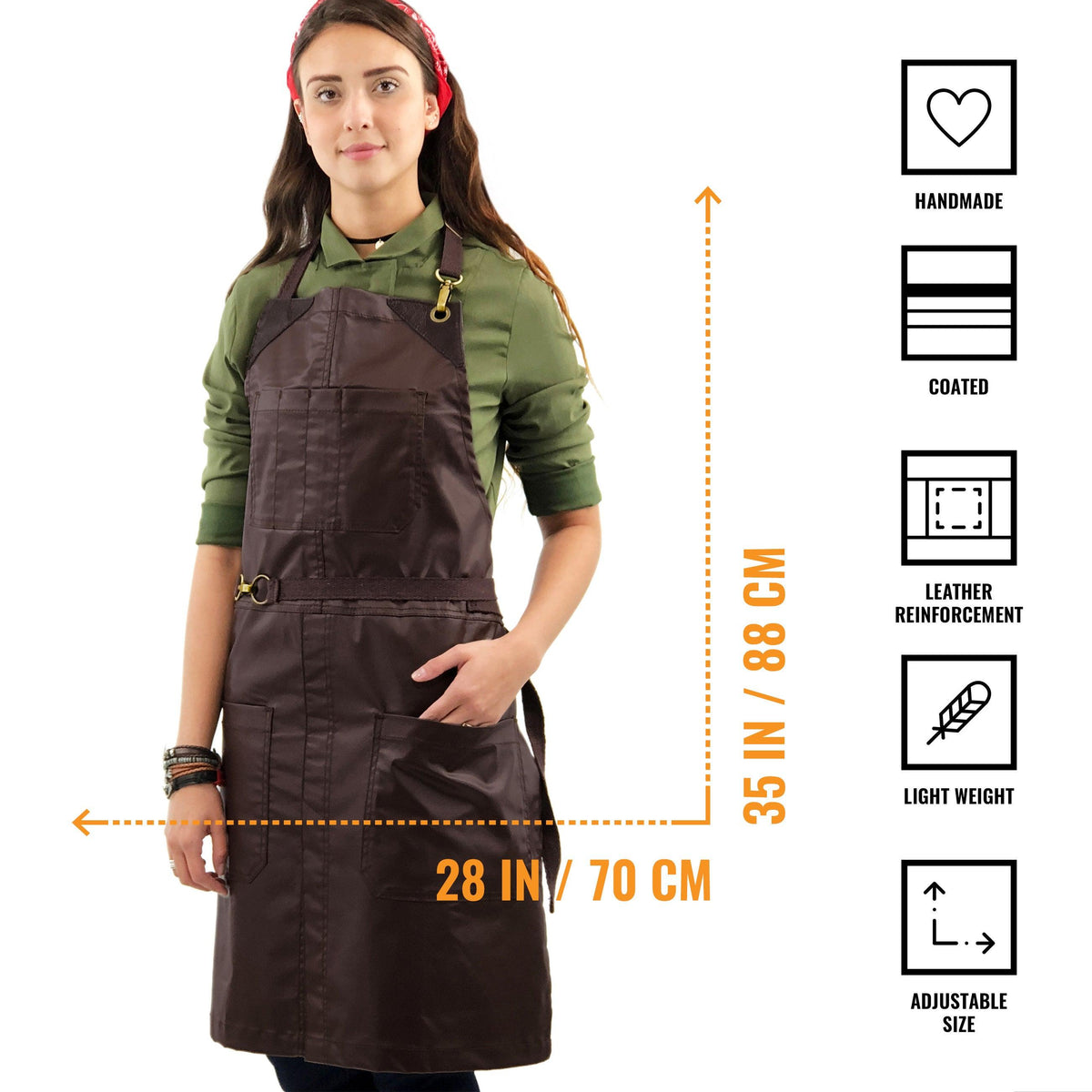 Salon Apron - Water Resistant, Easy-Fastening No-Tie, Adjustable - Hairstylist, Barber, Chef - Under NY Sky