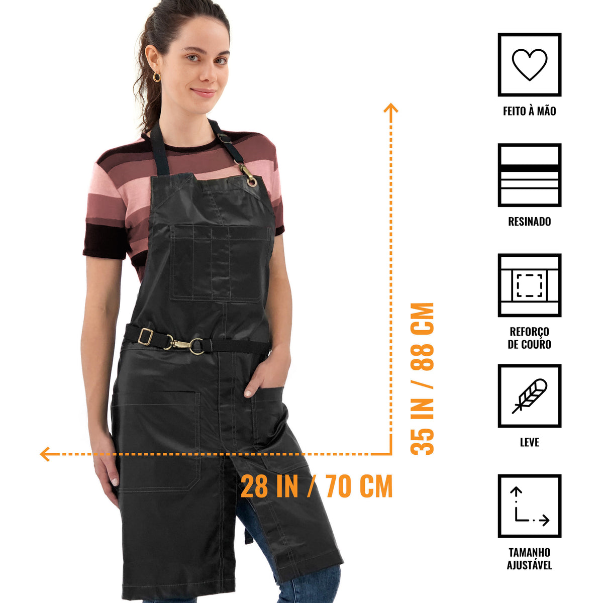 Avental para Cabeleireiro - resistente à água, fecho sem laços, ajustável - salão beleza, barbeiro, chef - Under NY Sky