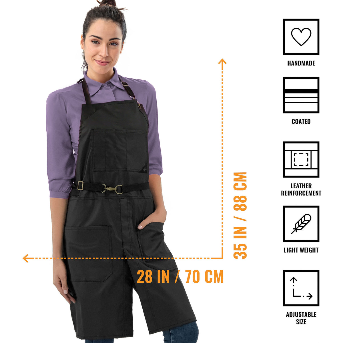 Avental para Cabeleireiro - resistente à água, fecho sem laços, ajustável - salão beleza, barbeiro, chef - Under NY Sky