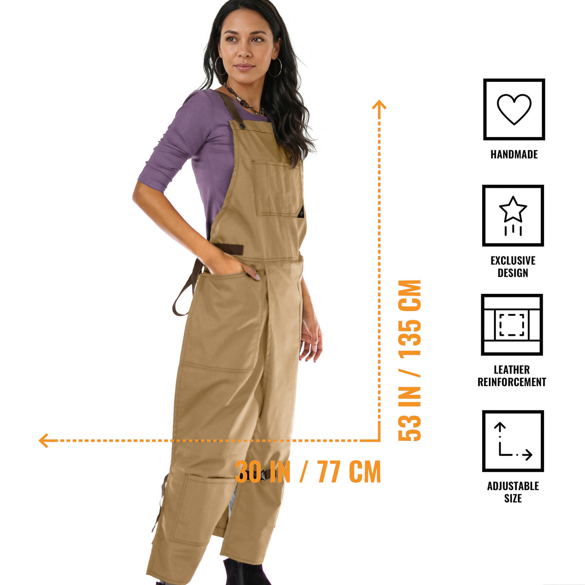 Avental para Cerâmica – Fenda de Perna – Jeans ou Sarja – Alças Cruzadas, Reforço em Couro – Ceramista -  Under NY Sky