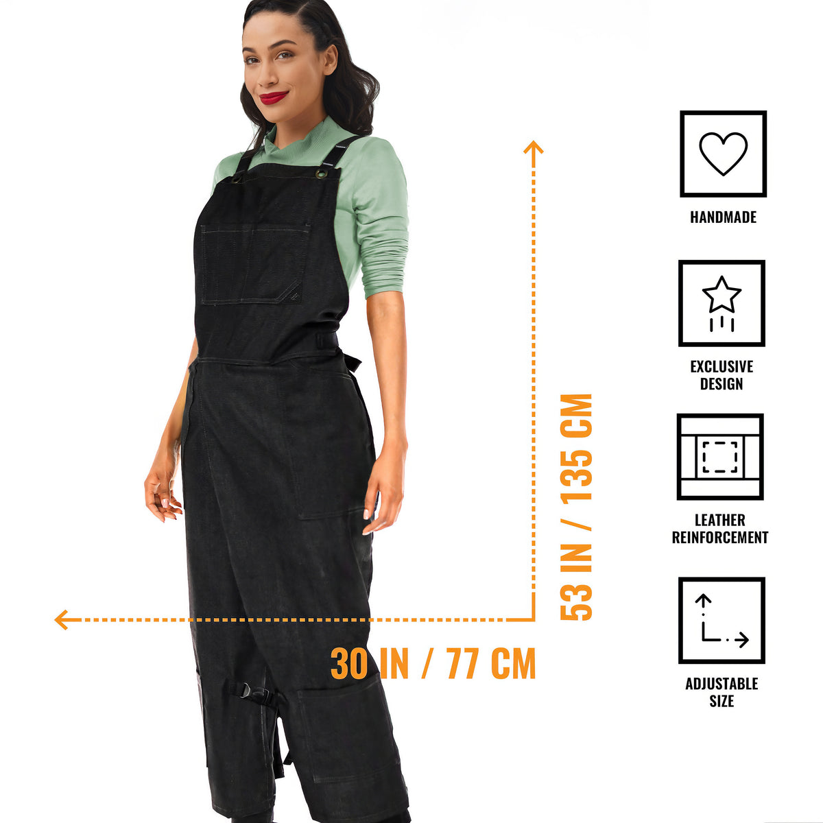 Avental para Cerâmica – Fenda de Perna – Jeans ou Sarja – Alças Cruzadas, Reforço em Couro – Ceramista -  Under NY Sky