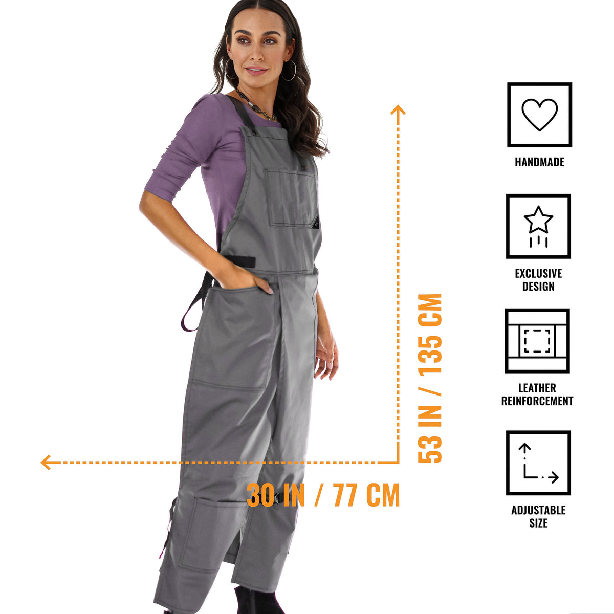 Avental para Cerâmica – Fenda de Perna – Jeans ou Sarja – Alças Cruzadas, Reforço em Couro – Ceramista -  Under NY Sky