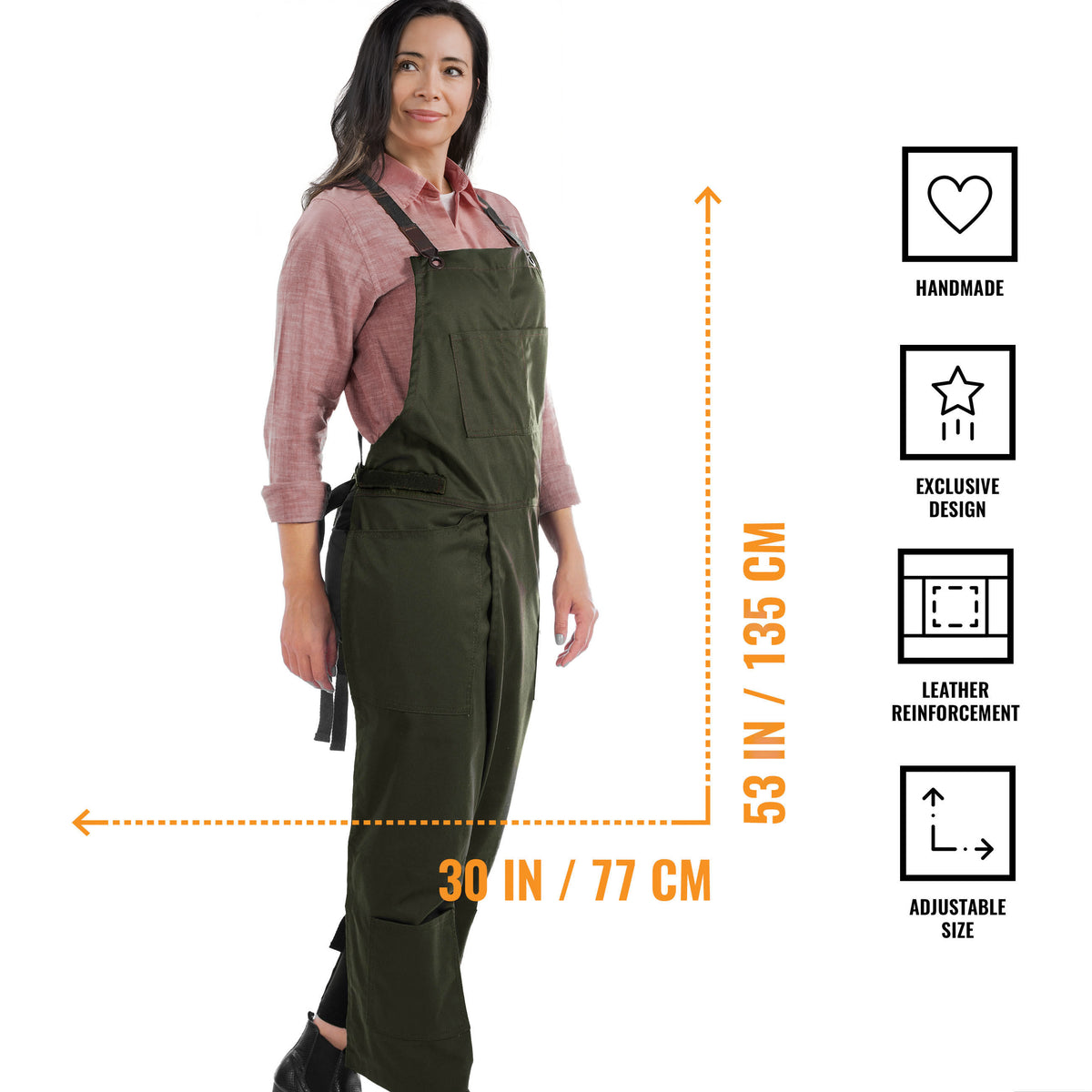 Avental para Cerâmica – Fenda de Perna – Jeans ou Sarja – Alças Cruzadas, Reforço em Couro – Ceramista -  Under NY Sky
