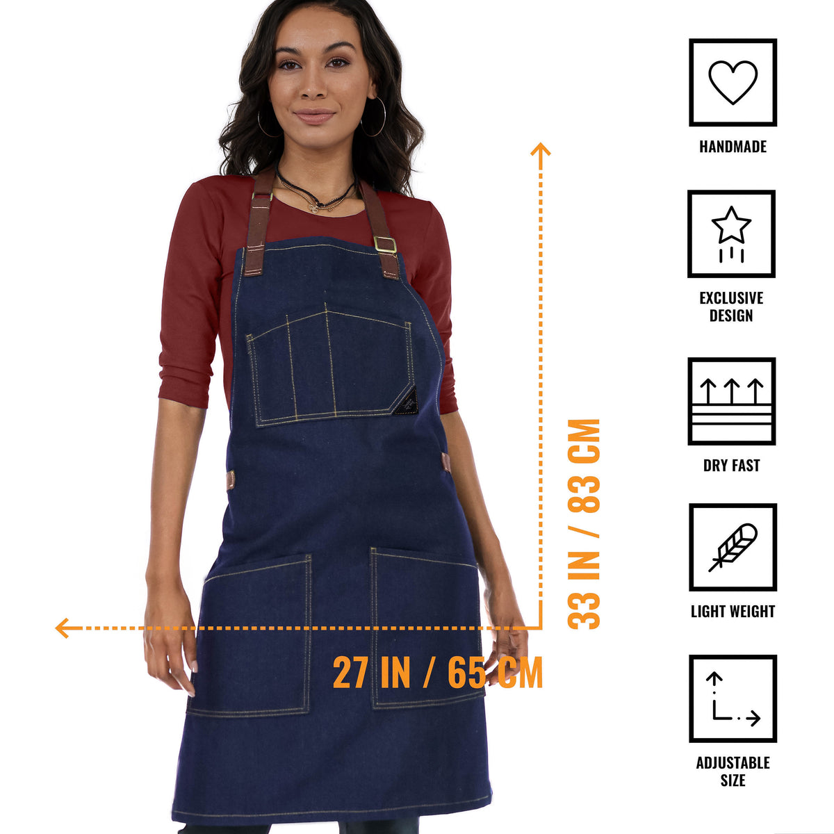 Avental para Chef – Jeans ou Sarja – Alças de Algodão – Bolsos Inteligentes –  Chef, Cozinheiro, Barista, Bartender - Under NY Sky