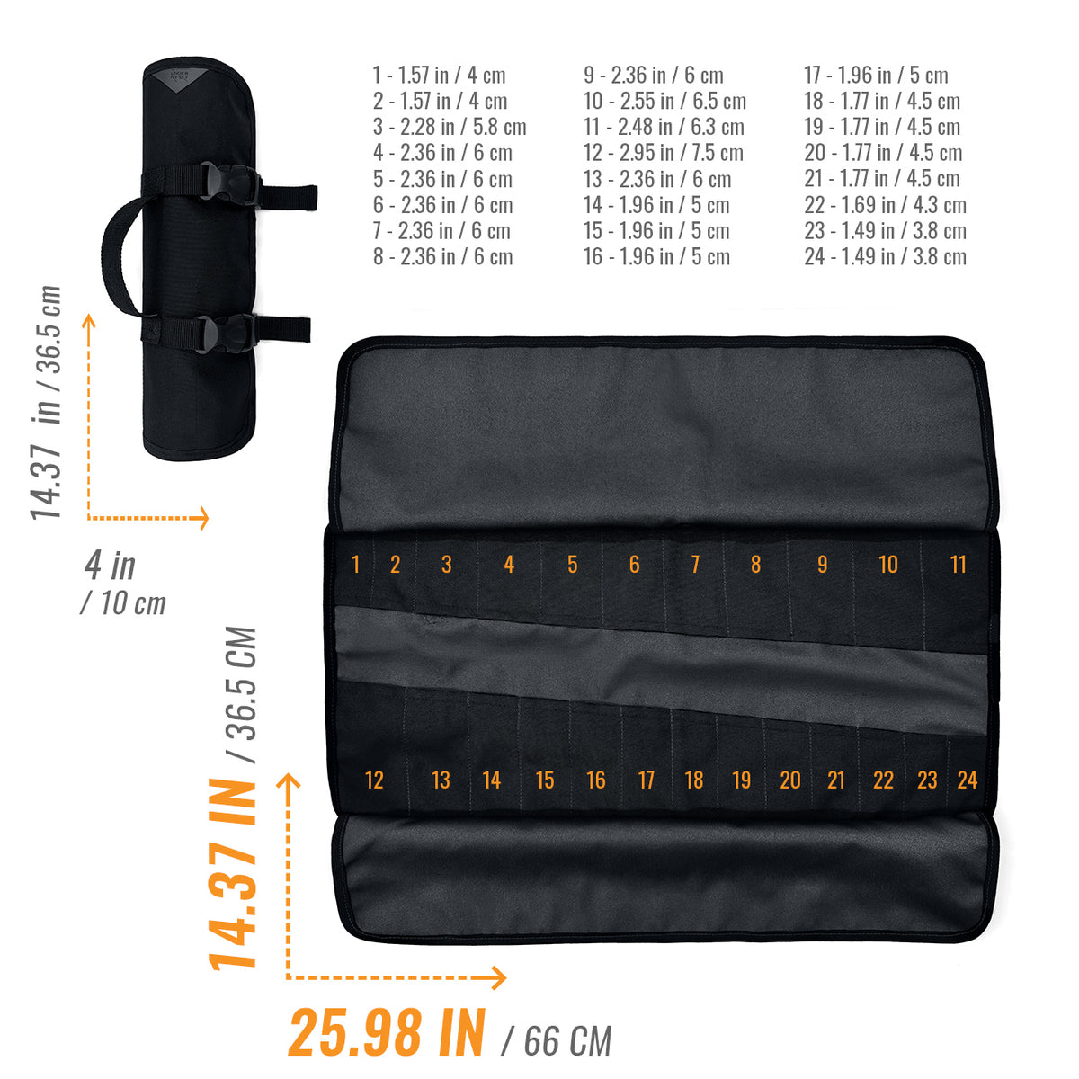 Estojo Organizador de Ferramentas, Lona Oxford, Bolsa para Chaves Portátil - Mecânico, Eletricista - Under NY Sky