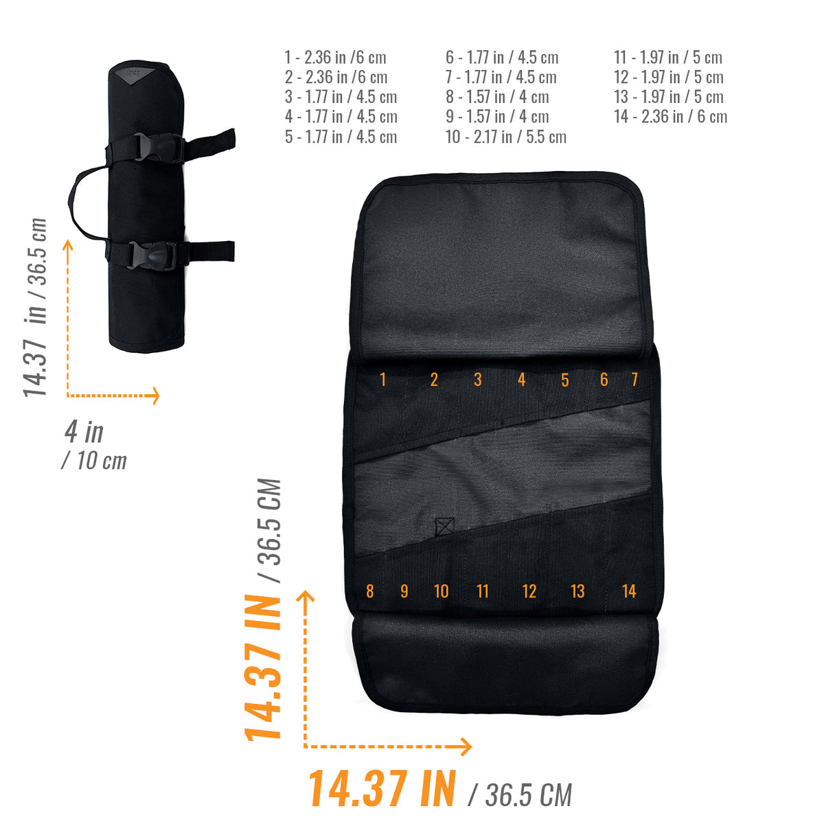 Estojo Organizador de Ferramentas, Lona Oxford, Bolsa para Chaves Portátil - Mecânico, Eletricista - Under NY Sky