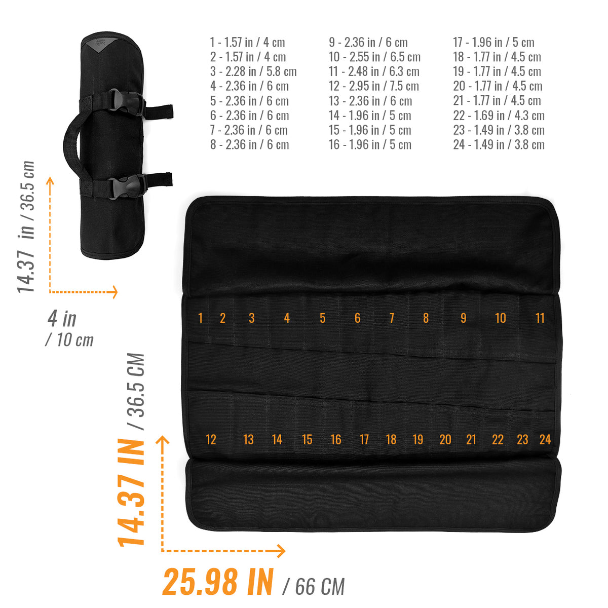 Estojo Organizador de Ferramentas, Lona Encerada, Bolsa para Chaves Portátil - Mecânico, Eletricista - Under NY Sky