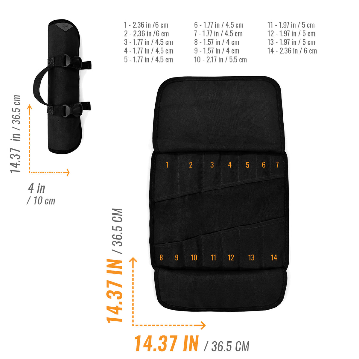 Estojo Organizador de Ferramentas, Lona Encerada, Bolsa para Chaves Portátil - Mecânico, Eletricista - Under NY Sky