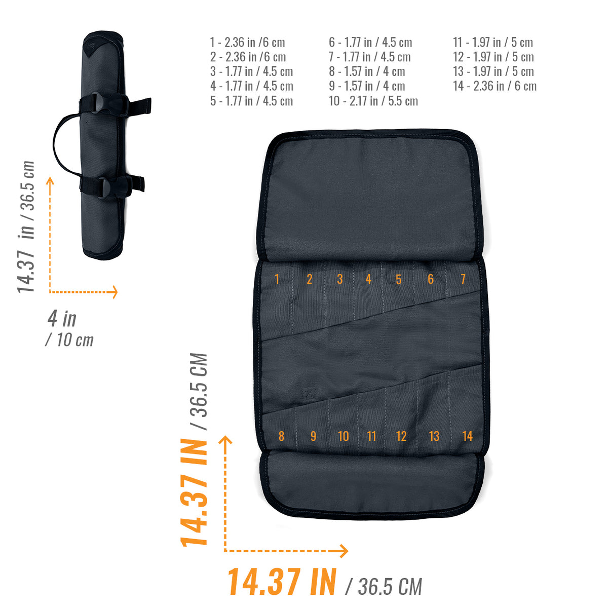 Estojo Organizador de Ferramentas, Lona Oxford, Bolsa para Chaves Portátil - Mecânico, Eletricista - Under NY Sky