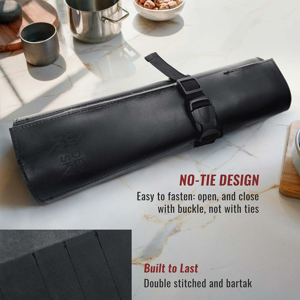 Estojo Porta Facas em Couro Legítimo - 1, 2, 3, 4 ou 6 Bolsos - Estojo Case de Fácil Transporte - Para Facas, Utensílios, Cozinha, Chefs, BBQ -  Under NY Sky