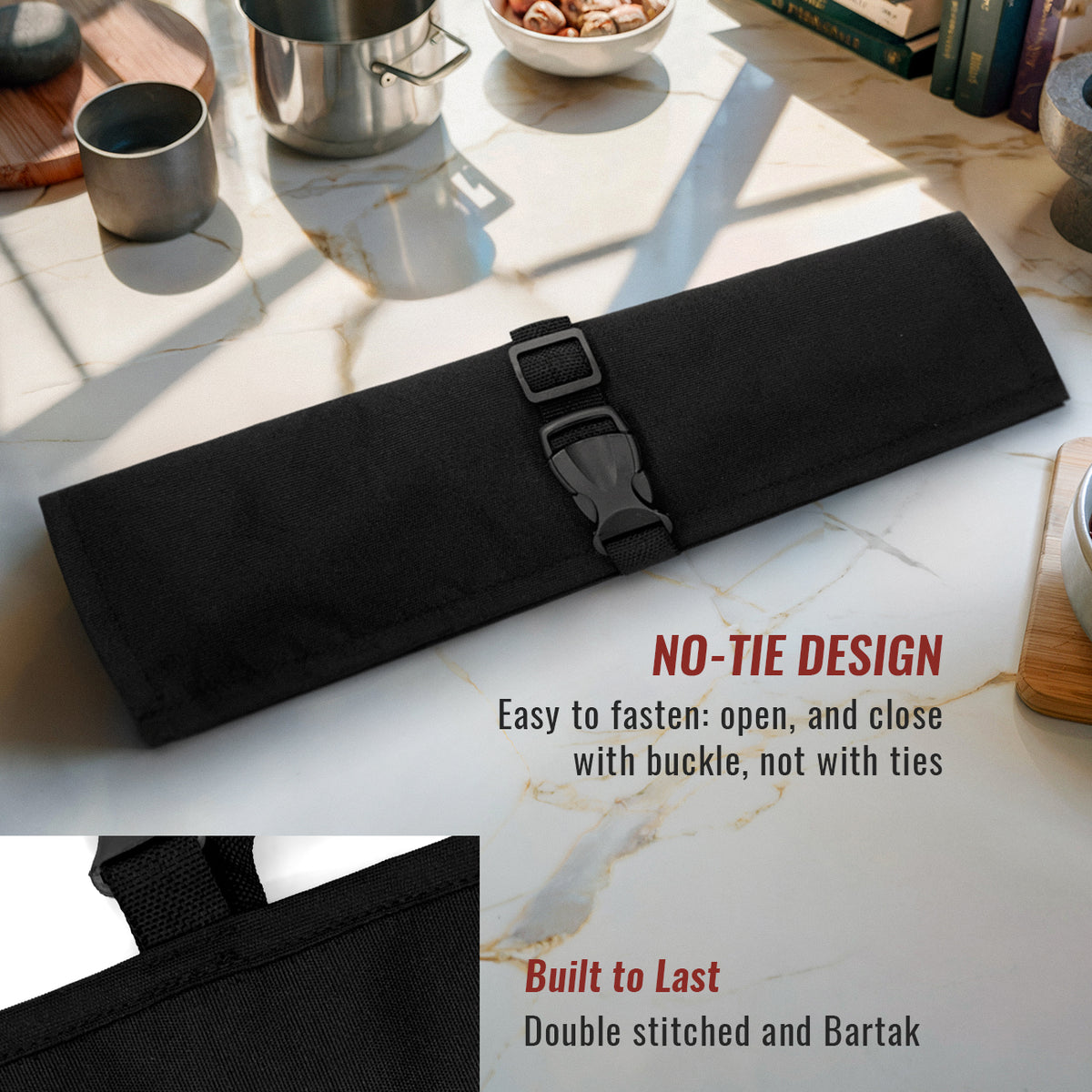 Estojo Porta Faca - 1, 2, 3, 4 ou 6 Bolsos - Bolsa Portátil em Lona Oxford Resistente para Ferramentas de Cozinha, Utensílios, Case Rolo para Facas - Chef, Grill, Churrasco -  Under NY Sky