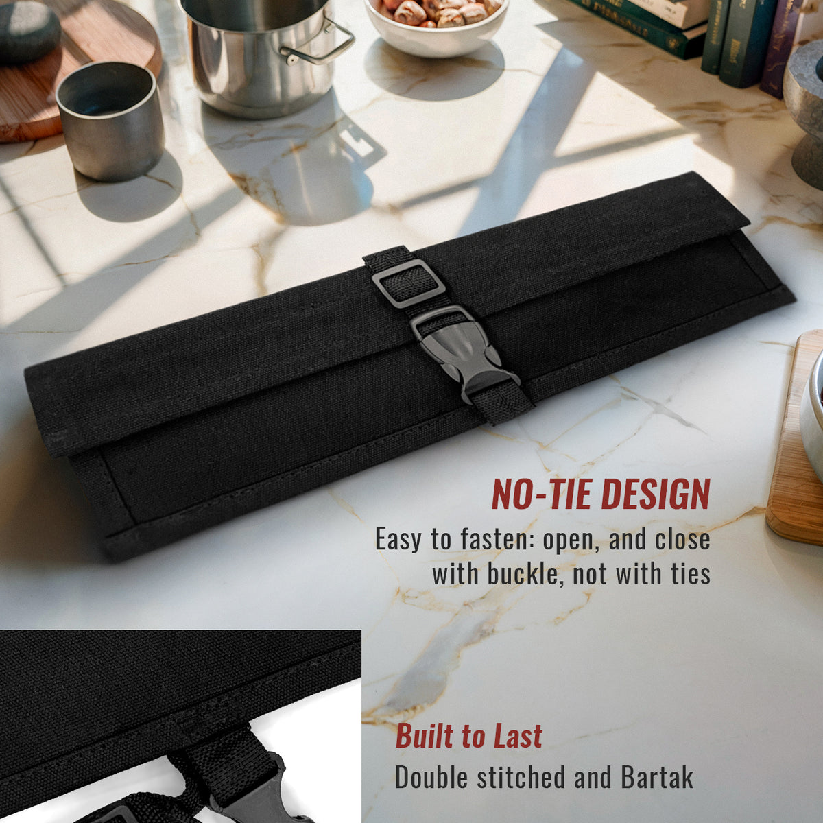 Estojo Porta Facas - 1, 2, 3, 4 ou 6 Bolsos - Bolsa Portátil em Lona Parafinada para Ferramentas de Cozinha, Utensílios, Case Rolo para Facas - Chefs, Grill, Churrasco -  Under NY Sky